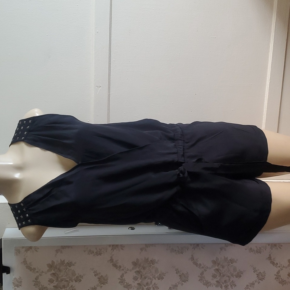 MM culture by Miss Me Silk Black Summer Romper Size XS